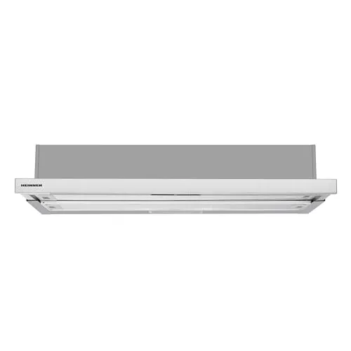 Heinner HTCH-490IX Einbauherd | Teleskop | 90 cm Dunstabzugshaube | 413,5 m³/h Absaugleistung | LED-Beleuchtung | 3 Geschwindigkeitsstufen | Silber | 5 Jahre Garantie