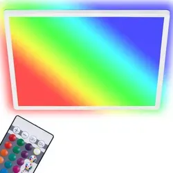 BRILONER LED Panel - Dimmbar mit RGB Farbsteuerung - Moderner Deckenleuchte mit 15 Watt, 1.850 Lumen und Fernbedienung. Ideal für Wohnzimmer, Schlafzimmer oder Kinderzimmer dank individueller Lichtanpassung und Backlight-Effekt.