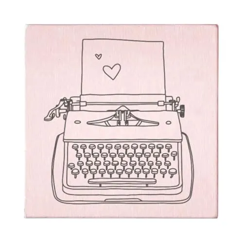 May and Berry Holzstempel -Schreibmaschine, 45x45mm, Rosa