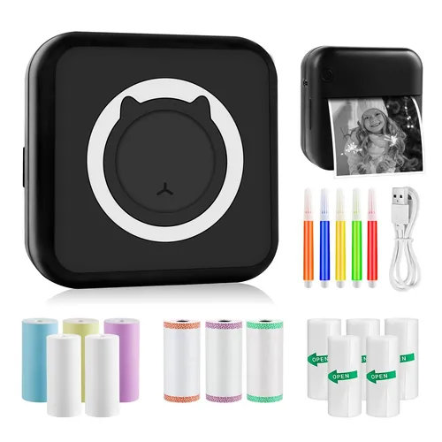 Mini Drucker Mobiler Fotodrucker Tragbarer Mini Fotodrucker Wireless Fotodruc...