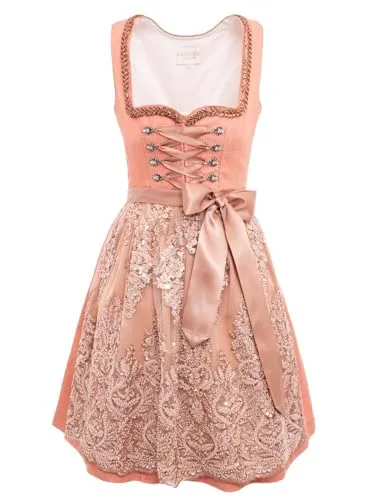 Krüger Damen Midi Dirndl 116167 pink 40 in pink von Krüger Dirndl