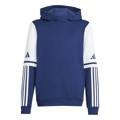 adidas Kinder SQUADRA25 Sweat Hoody, Team Navy Blue - Sweatshirt für Kinder, aus 70% recycelten Materialien, mit praktischen Taschen und elastischen Bündchen für optimalen Tragekomfort.