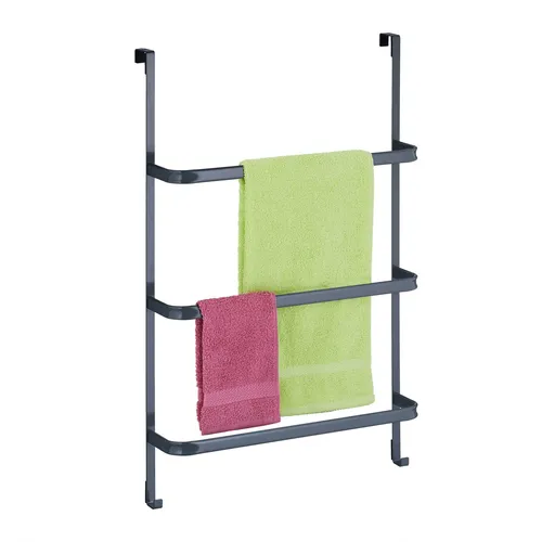 Stylischer Tür Handtuchhalter in Anthrazit - Handtuchhalter für das Badezimmer, aus robustem Metall, platzsparend und ideal für eine moderne Einrichtung.