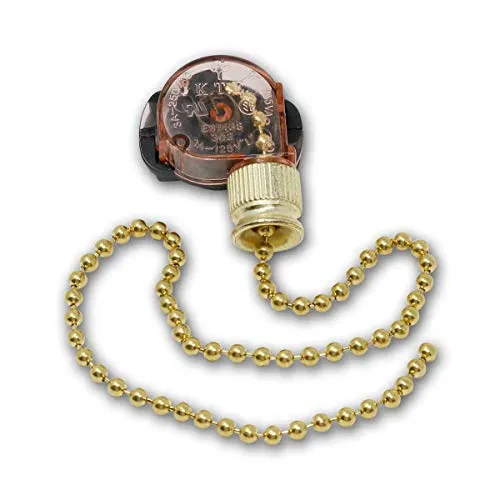 world-trading-net - Zugschalter, Zugkettenschalter Ein/Aus, Zugschnur golden, 3A/230V~
