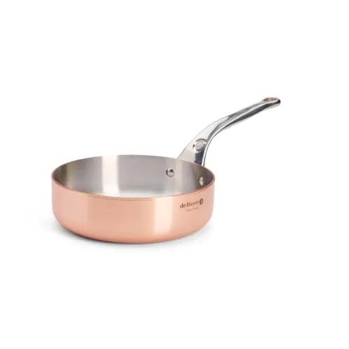 De Buyer 6430.24 Sauteuse aus Kupfer, 27,9 x 20,1 x 10,9 cm - Hochwertige Kupfer-Sauteuse für gleichmäßige Wärmeverteilung, ideal für die Zubereitung von köstlichen Gerichten.