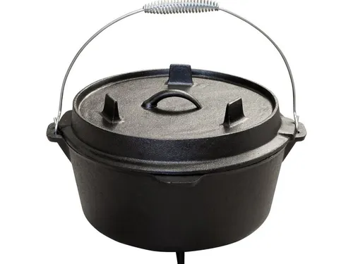 BlueCraft Schmortopf, Gusseisen, Premium Dutch Oven 4.5 qt - Schmortopf für 2-5 Personen, induktionsgeeignet und ideal für Grill, Gasherd oder offenes Feuer. Perfekte Wärmeleitung und extrem hohe Lebensdauer für vielseitiges Kochen.