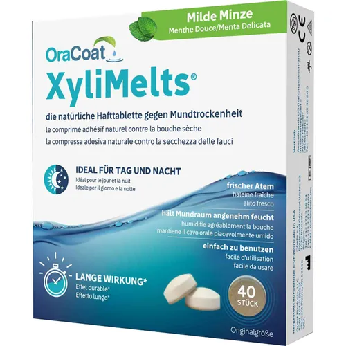 Oracoat Xylimelts Hafttabletten milde Minze - Praktische Hafttabletten mit mildem Minzgeschmack, ideal zur Unterstützung der Mundpflege und für ein angenehmes Mundgefühl.