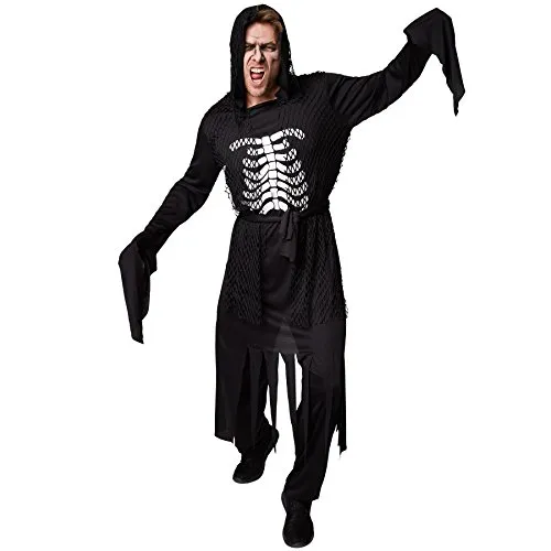 dressforfun Herren Dämon Zombie Kostüm Herrenkostüm inkl. Oberteil mit Kettennetzoptik, Hose & Bindegürtel (XL | Nr. 300181)