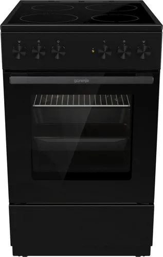 Gorenje GEC5A20BG Elektroherd - 74 Liter, energieeffizienter A-Klasse Glaskeramikherd in elegantem Schwarz, ideal für vielseitige Kochmöglichkeiten