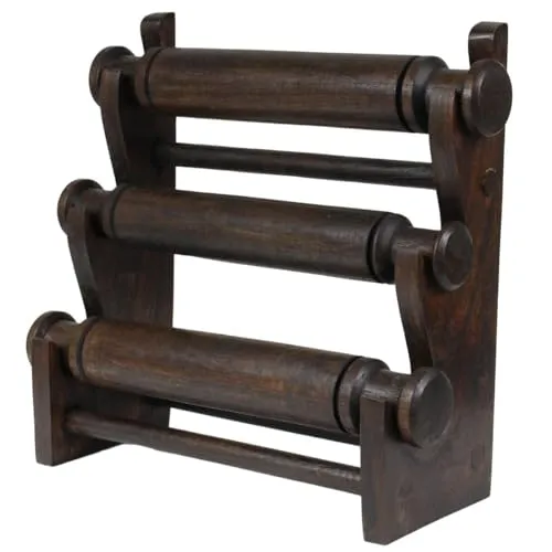 Oriental Galerie Schmuckständer Armbandhalter Dunkelbraun - Schmuckständer aus hochwertigem Holz, handgefertigt in Indonesien. Mit 3 Rollen für eine übersichtliche Aufbewahrung von Armbändern und Uhren.