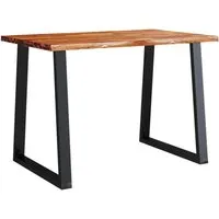 vidaXL Esstisch Baumkante 110x70 cm aus Akazienholz - Esstisch aus massivem Akazienholz mit einzigartiger Baumkante, ideal für Esszimmer und Küche. Robust und langlebig, bietet die praktische Tischplatte Platz für Speisen und Deko.