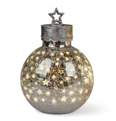 formano Dekokugel Silber 20 cm mit Timerfunktion von formano