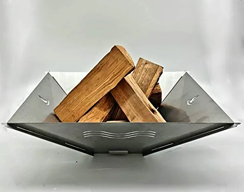 Feuerschale Fenit, demontierbare und steckbare Feuerschale (Motiv Welle Edelstahl)