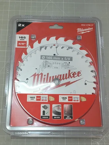 Milwaukee Kreissägeblatt 165/15,87 mm Z24 Wechselzahn u. Z40 Holz
