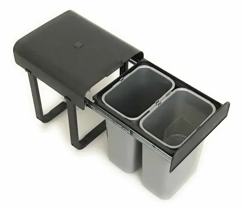 rKüchentechnik Abfallsammler - 2-fach Trennung, 2 x 8 Liter, ideal für 40 cm Unterschränke mit Drehtüren