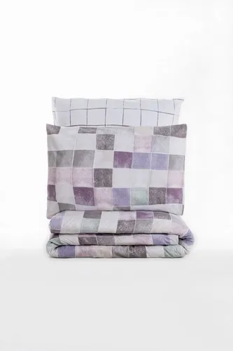 Ranforce Super King Bettwäsche Set 100% Baumwolle - Edles Bettwäsche-Set in Altrosa, Weiß, Lila und Braun, aus 100% Baumwolle, maschinenwaschbar bei 30 °C, ideal für einen erholsamen Schlaf und stilvolle Schlafzimmergestaltung.