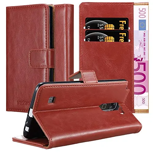Cadorabo Hülle kompatibel mit LG Stylus 2 aus Premium Kunst Leder Flip Klappbare Stoßfeste Magnetische [Standfunktion] [Kartenfächern] Cover Hülle für LG Stylus 2 Tasche in Rot