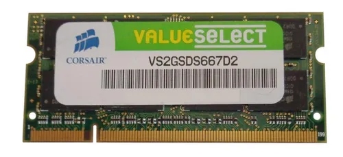 2GB CORSAIR Value Select DDR2 RAM 667MHz PC2-5300S SO-DIMM CL5 VS2GSDS667D2 TOP