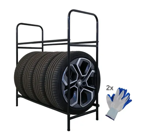 PROREGAL Reifenregal CARRERO - Platz für bis zu 8 Reifen - Robustes Werkstattregal aus verzinktem Stahl mit höhenverstellbaren Füßen für stabile Lagerung, ideal für sichere und schonende Reifenlagerung.