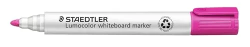 STAEDTLER whiteboard Marker Lumocolor, pink, Linienbreite 2,00 mm, schnelltrocknend, geruchsarm, lange Lebensdauer, blockierte Spitze, 10 whiteboard Marker in Faltschachtel, 351-20