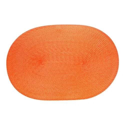 Continenta Tischset geflochten, ovale Form, Platzset, Platzmatte, Tischmatte in Gastro Qualität, 45 x 31 cm, orange