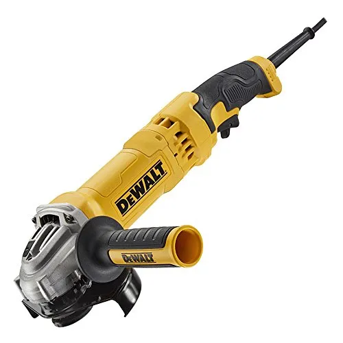 DEWALT 125 mm Winkelschleifer DWE4277 (1.500 Watt, 10.500 U/min, Epoxidharz geschützte Motorwicklung, Wiederanlaufschutz, Sanftanlauf, werkzeuglos verstellbare Schutzhaube, M14 Spindel)