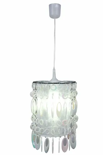 Näve Lampenschirm Perlmutt Weiss Chrom Ø 23cm