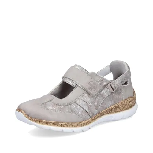 Rieker Damen Low-Top Sneaker N4258 - Damen-Sneaker mit Klettverschluss für einfachen Einstieg, bequemes Kunstleder-Obermaterial und modischen Keilabsatz für einen lässigen Look.