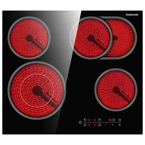 GASLAND CH604BF Keramikkochfeld – 60 cm Einbau Elektrokochfeld - Kochfelder mit 4 Kochzonen und 9 Leistungsstufen für präzises Kochen. Inklusive Sicherheitsfunktionen und leicht zu reinigender Keramikoberfläche für eine saubere Küche.