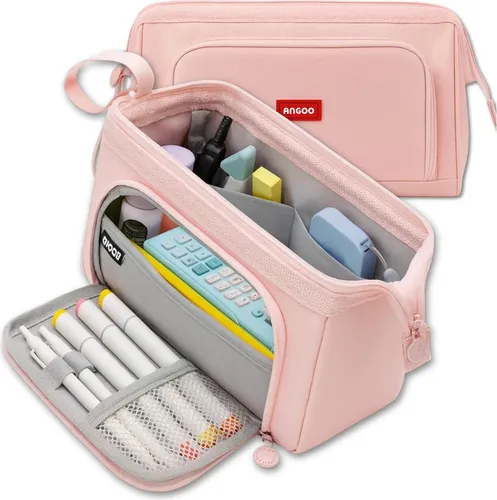 EDIBAZZAR | Klassisches Federmäppchen, rosa, geräumiger Organizer