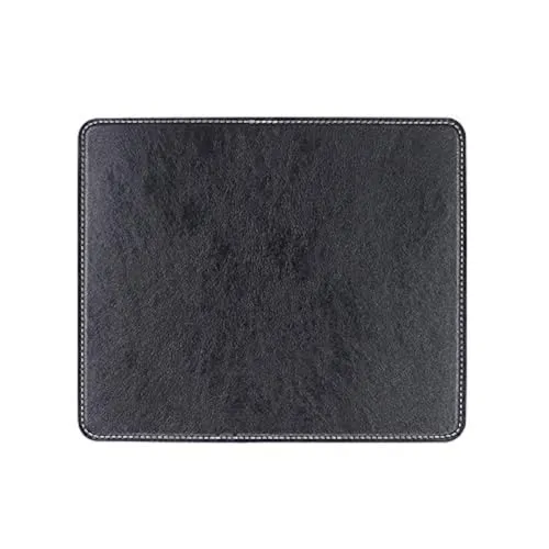 Mousepad Gaming Office Mousepad Leder Mauspad rutschfeste 24 x 20 x 0,3 cm für Computer, Laptop (Schwarz)