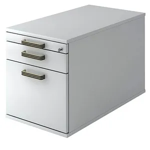 Rollcontainer Solid VTC20 SG-Griff grau - Büroschränke mit Teleskop-Metall-Kugelführungen, 75 % Teilauszug und 100 % Vollauszug für hohen Komfort und Belastbarkeit. Ideal für effiziente Büroorganisation.