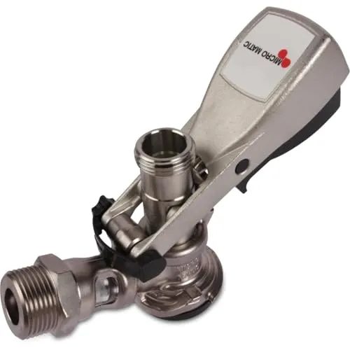 Micro Matic KEG Zapfkopf Typ S - Kelleranstich oben - Zapfkopf für Bierfässer mit Typ S Anschluss, ideal für verschiedene Biersorten, ausgestattet mit Kelleranstich für einfaches Zapfen.