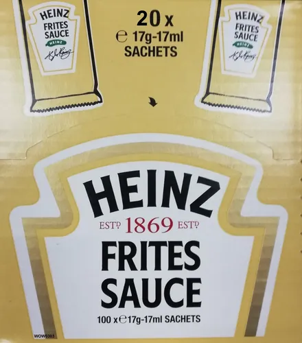 Heinz Frites Sauce 20 x 17g - Cremige Sauce für Pommes im praktischen Portionsbeutel, perfekt für Fritierliebhaber und ideal für Partys oder Snacks.