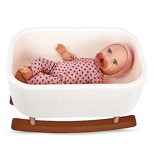 LullaBaby Babypuppe & Stubenwagen-Set, 36 cm, schaukelnde Wiege | 36 cm große Babypuppe mit weichem Körper, Schnuller, Schlafanzug, Mütze und schaukelndem Stubenwagen, 2+ Jahre