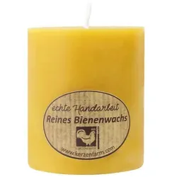 Stumpenkerze, 100% reines Bienenwachs, KERZENFARM HAHN, 75/64 mm, Brenndauer ca. 30h