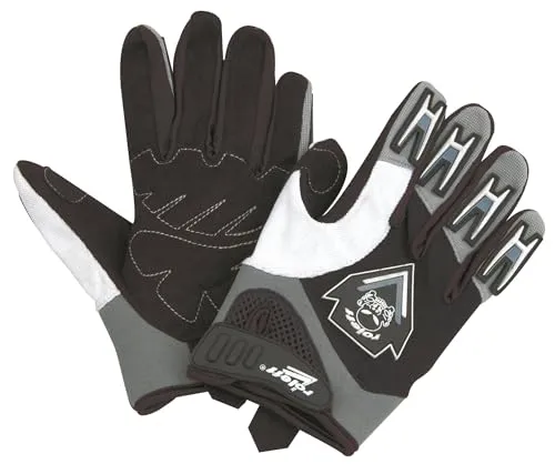 Roleff Racewear Motorradhandschuhe MX/Motocross, Schwarz/Silber, XXL