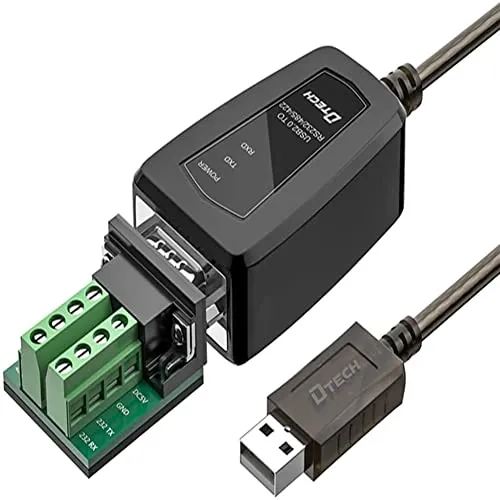 DTECH USB auf RS485 RS422 R232 Seriell Adapter mit Breakout Board LED-Leuchten Unterstützt DC5V für Verschiedene Steuerungsgeräte Windows11 10 8 7 XP Mac (0,5m (3-in-1-Schnittstelle)