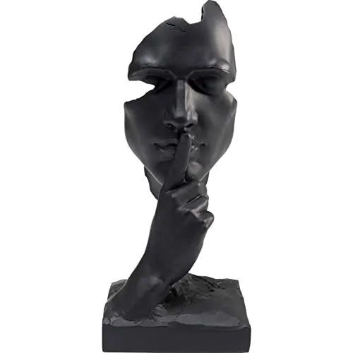 Kare Design Deko Objekt Quiet Face Schwarz - Sammlerfigur: Moderne Skulptur aus Polyresin, 31x13x11 cm, die Kunst und Eleganz in Ihr Zuhause bringt.