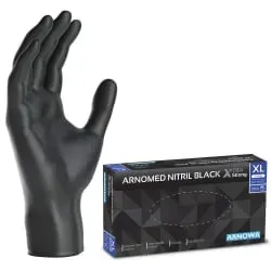 ARNOMED Nitril Black XTRA STRONG Einmalhandschuhe, schwarz 392-XL , 1 Packung = 100 Stück, Größe XL