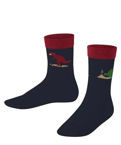 FALKE Unisex Kinder Socken Dinosaurs K So Baumwolle gemustert 1 Paar, Blau Space Blue 6116, 39-42