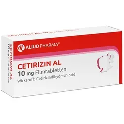 Cetirizin AL 10 mg Allergietabletten - 50 Stück - Arzneimittel zur Linderung von Allergiesymptomen, rezeptfrei erhältlich und ideal für schnelle Erleichterung.