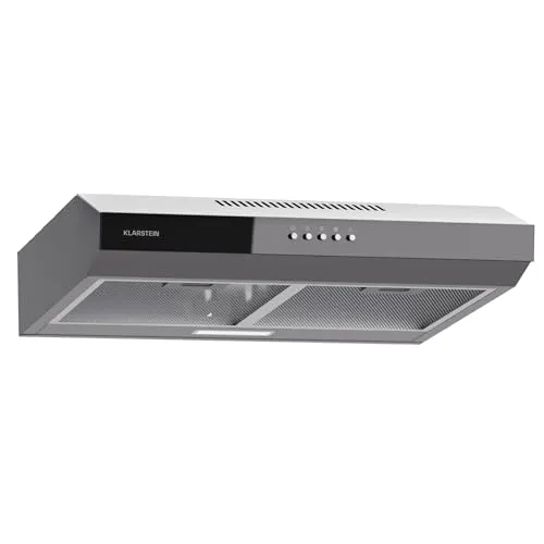 Klarstein Contempo 60 - 60-cm Unterbau-Dunstabzugshaube, 200 m³/h Absaugleistung, platzsparend mit LED-Beleuchtung und leicht zu reinigenden Aluminium-Fettfiltern