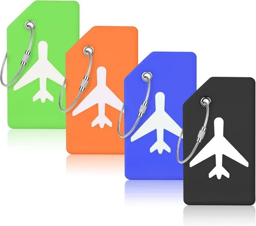 Kieselgel Kofferanhänger 4er Set ID Namensschild Gepäckanhänger