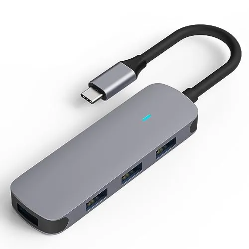 MMOBIEL USB-C Hub Splitter - 4-Port mit 4X USB 3.0 Anschlüsse - 5Gbps USB-A Verteiler Mehrfachstecker Kompatibel mit PC, Laptop, MacBook Pro/Air, XPS, Flash Drive, HDD usw - 4 Anschlüsse - Universell