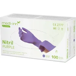 Medi-Inn Nitril Purple Einmalhandschuhe, lila, puderfrei M / 100 Stück