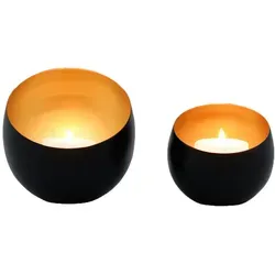 2er Set Deko Aesthetic Windlicht Teelichthalter Kerzenhalter Juju Schwarz