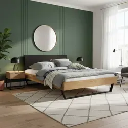 HASENA Trento Bett Sariano Wildeiche natur 160x200 - Elegantes Bett aus massiver Wildeiche, geölt und mit stabilen Metallfüßen in anthrazit. Ideal für langlebige Qualität und zeitloses Design in Ihrem Schlafzimmer.