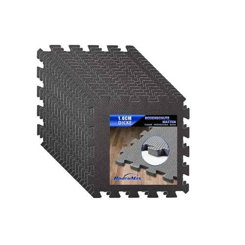 Bodenschutzmatte Fitness Sportmatte - 18-teiliges Set - Sportmatten aus EVA-Schaumstoff, ideal zum Schutz des Bodens vor Stößen und Geräuschen, leicht verlegbar und wasserdicht, perfekt für Fitness und Training.