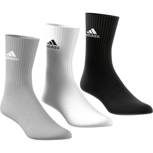 adidas Sportsocken Crew Cushion (Fußgewölbeunterstützung, durchgehend gepolstert) grau/weiss/schwarz - 3 Paar, Größe: 46-48